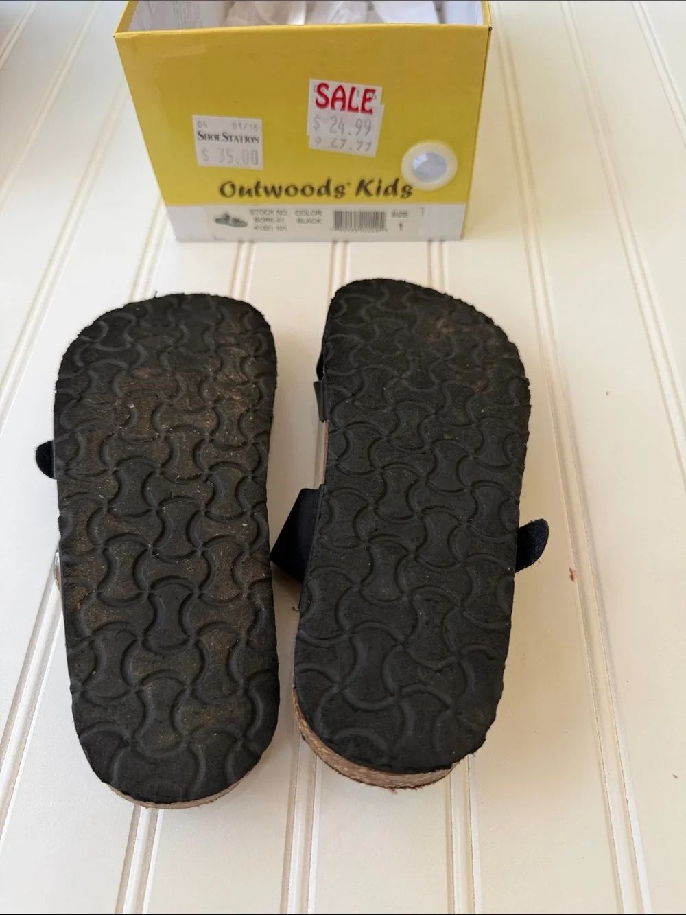 Outwoods Black Double Buckle Cross-Strap Sandals for Kids